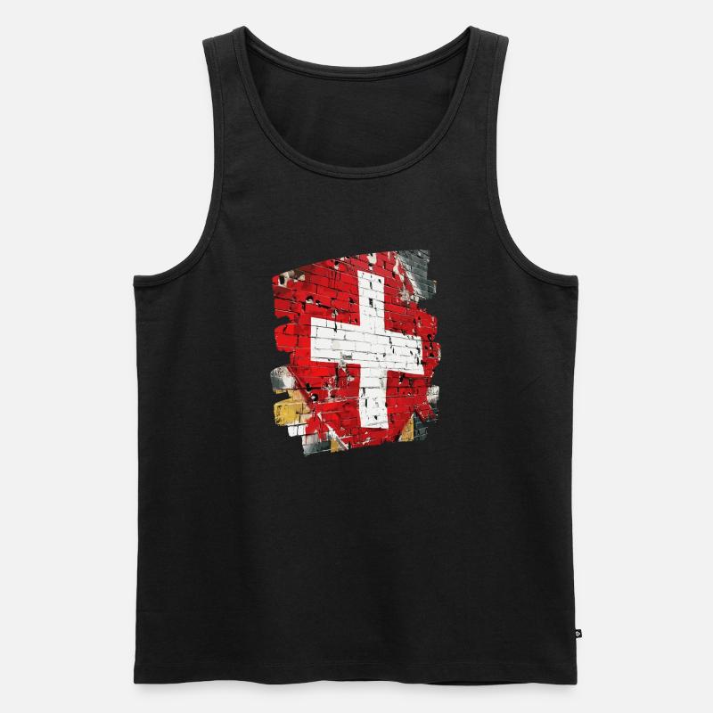Schweizer Flagge Schweiz - Männer Premium Bio Tank Top - Schwarz