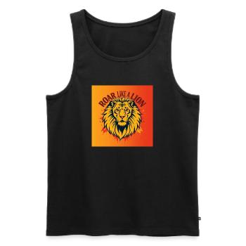 Roar like a Lion - Débardeur bio Premium Homme - noir - Devant - AI Model Male 178 light (178cm)