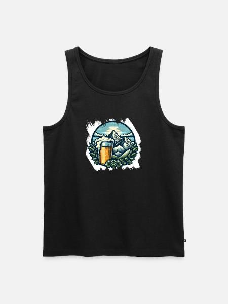 Mountaineering and beer enjoyment - Men's Premium Organic Tank Top - black