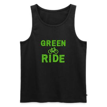 GREEN RIDE - Men's Premium Organic Tank Top - black - Front - Michal (187cm)