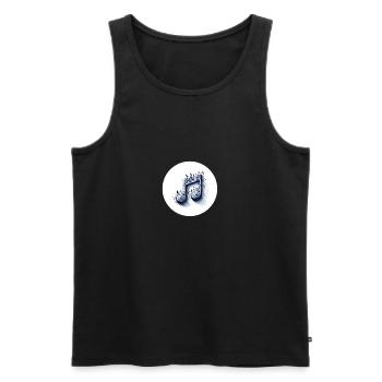 Notes de musique dans le design créatif - Débardeur bio Premium Homme - noir - Devant - AI Model Male 178 light (178cm)