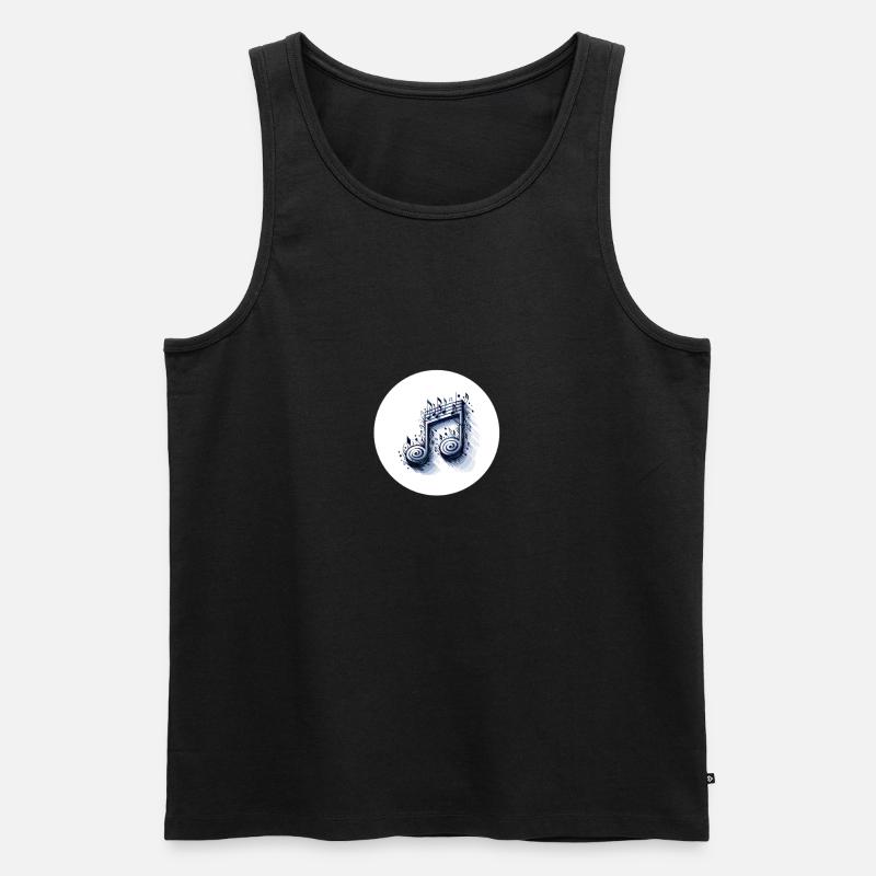Musical notes in creative design - Men's Premium Organic Tank Top - black