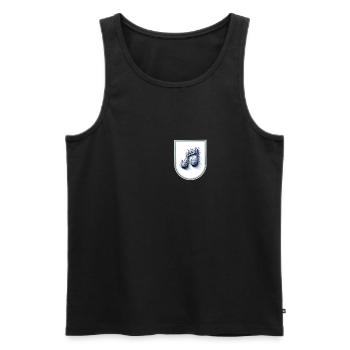 Musiknoten im Wappenstyle - Männer Premium Bio Tank Top - Schwarz - Vorne - Michal (187cm)