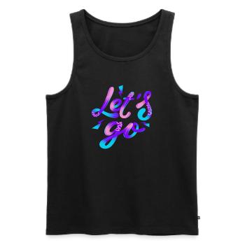 Let’s Go – Neon Power - Männer Premium Bio Tank Top - Schwarz - Vorne - AI Model Male 178 light (178cm)