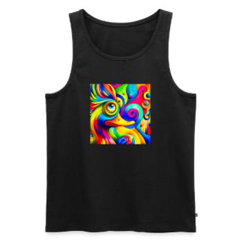 Painting of a duck - Men's Premium Organic Tank Top - black - Front - Michal (187cm)