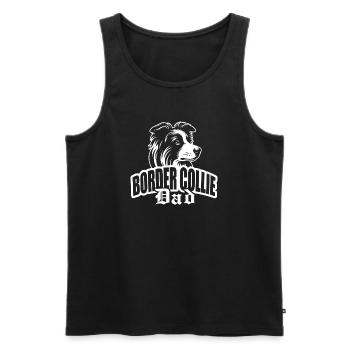 "Border Collie Dad" with dog head - Men's Premium Organic Tank Top - black - Front - Michal (187cm)