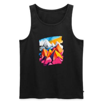Mountains - Men's Premium Organic Tank Top - black - Front - Michal (187cm)