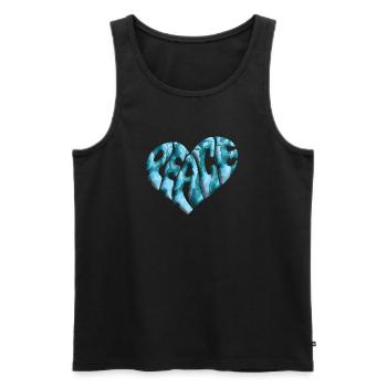 Coeur de la Paix 3d Marbré - Débardeur bio Premium Homme - noir - Devant - AI Model Male 178 light (178cm)