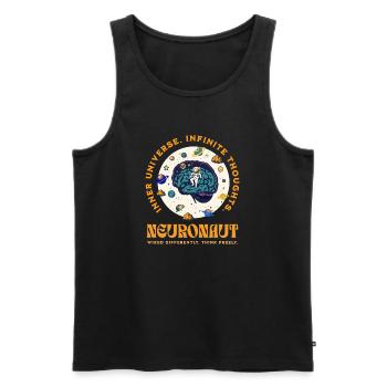 Neurospicy Neurodivergent Astronaut Brain - Männer Premium Bio Tank Top - Schwarz - Vorne - AI Model Male 178 light (178cm)
