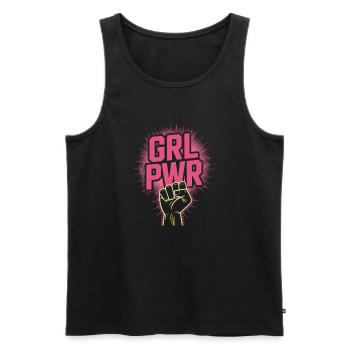 Women Power GRL PWR Girl Patriarchy Feminism - Men's Premium Organic Tank Top - black - Front - Michal (187cm)