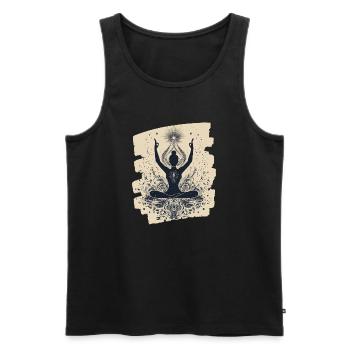 Yoga Namaste Meditation - Männer Premium Bio Tank Top - Schwarz - Vorne - Michal (187cm)