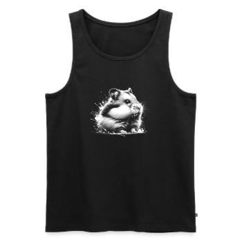 Süßer Hamster - Realistischer Zeichenstil - Männer Premium Bio Tank Top - Schwarz - Vorne - AI Model Male 178 light (178cm)