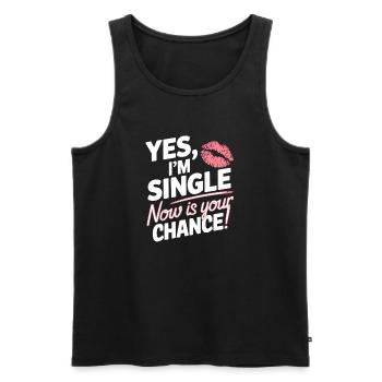 Yes I'm Single Now Is Your Chance Dating Singles - Männer Premium Bio Tank Top - Schwarz - Vorne - AI Model Male 178 light (178cm)