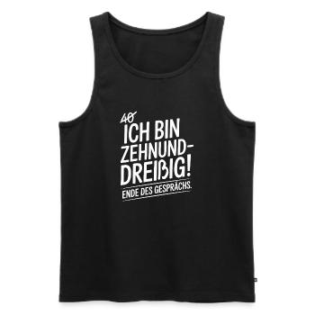 Zehnunddreißig Vierzig Geschenk Für 40. Geburtstag - Männer Premium Bio Tank Top - Schwarz - Vorne - Michal (187cm)
