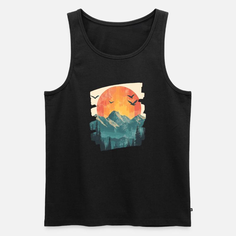 Berge - Männer Premium Bio Tank Top - Schwarz