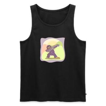 DABBING TANZEN TANZENDES FAULTIER - Männer Premium Bio Tank Top - Schwarz - Vorne - AI Model Male 178 light (178cm)