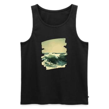 Waves and sea - Men's Premium Organic Tank Top - black - Front - AI Model Male 178 light (178cm)