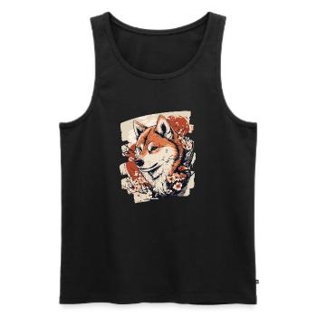 Shiba Inu - Débardeur bio Premium Homme - noir - Devant - Michal (187cm)