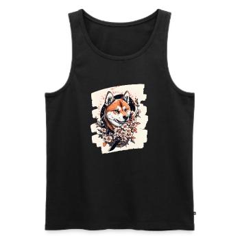 Shiba Inu - Männer Premium Bio Tank Top - Schwarz - Vorne - Michal (187cm)