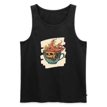 Kaffee Coffee Kaffeeliebhaber - Männer Premium Bio Tank Top - Schwarz - Vorne - AI Model Male 178 light (178cm)