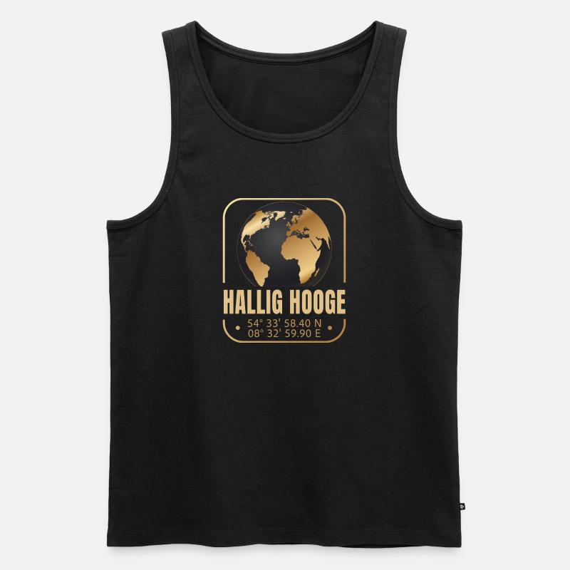 Hallig Hooge - Männer Premium Bio Tank Top - Schwarz