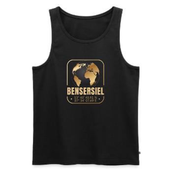 Bensersiel - Männer Premium Bio Tank Top - Schwarz - Vorne - Michal (187cm)