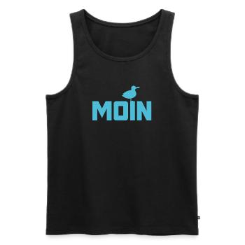 Moin Seagull Ahoy Mer du Nord Côte de la mer Baltique Plage de vacances - Débardeur bio Premium Homme - noir - Devant - Michal (187cm)