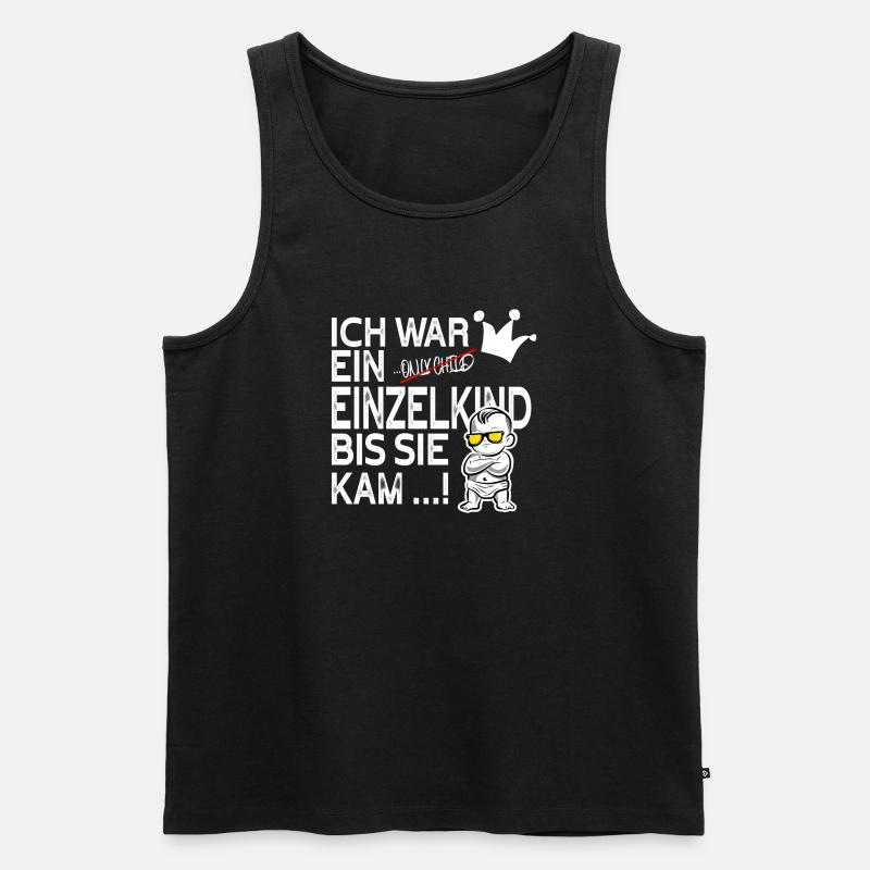 Einzelkind war gestern – Schwester kam! - Männer Premium Bio Tank Top - Schwarz