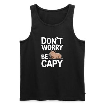 Capybara Dont Worry Be Capy Capybara Rodent - Men's Premium Organic Tank Top - black - Front - Michal (187cm)