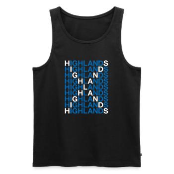 HIGHLANDS Scotland Flag - Männer Premium Bio Tank Top - Schwarz - Vorne - AI Model Male 178 light (178cm)