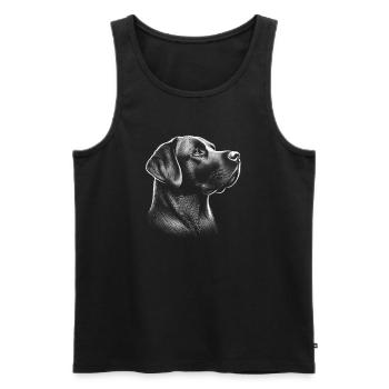 Labrador head in realistic drawing style - Men's Premium Organic Tank Top - black - Front - Michal (187cm)