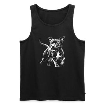 Mignon Staffordshire Bull Terrier Photoréaliste - Débardeur bio Premium Homme - noir - Devant - Michal (187cm)