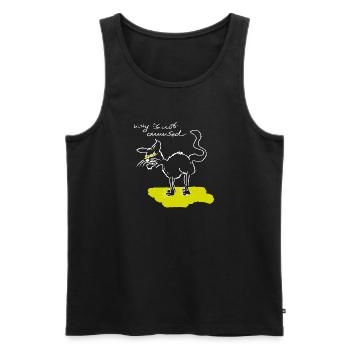 Kitty 2 - Männer Premium Bio Tank Top - Schwarz - Vorne - Michal (187cm)