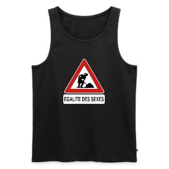 Gender equality - Men's Premium Organic Tank Top - black - Front - AI Model Male 178 light (178cm)