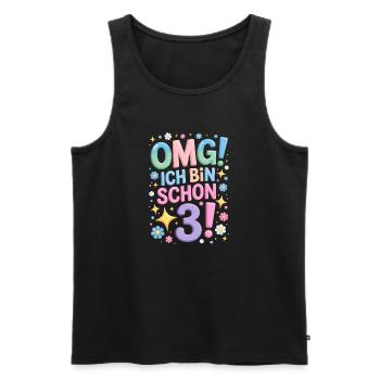 3. Geburtstag Mädchen OMG Ich Bin Schon 3 Jahre - Männer Premium Bio Tank Top - Schwarz - Vorne - Michal (187cm)