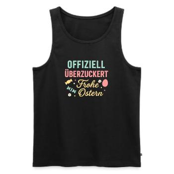 Officially sugar-coated Happy Easter - Men's Premium Organic Tank Top - black - Front - AI Model Male 178 light (178cm)