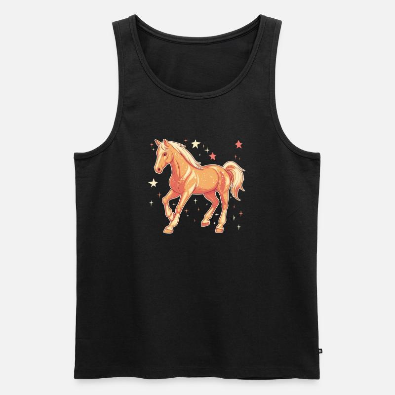 Pferd mit Sternen - Männer Premium Bio Tank Top - Schwarz