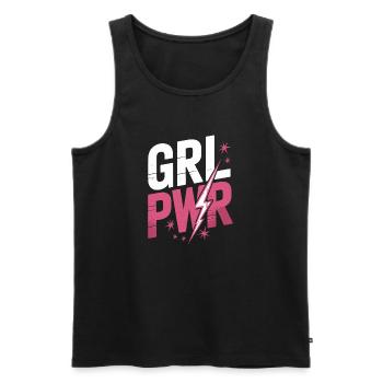 Women Power GRL PWR Girl Patriarchy Feminism - Men's Premium Organic Tank Top - black - Front - Michal (187cm)