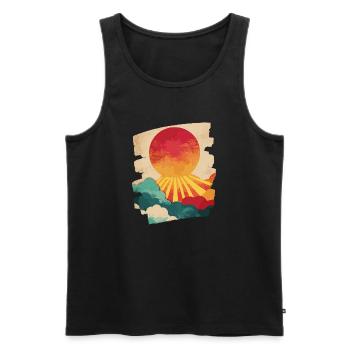 Summer Palm Tree Sunset - Men's Premium Organic Tank Top - black - Front - Michal (187cm)