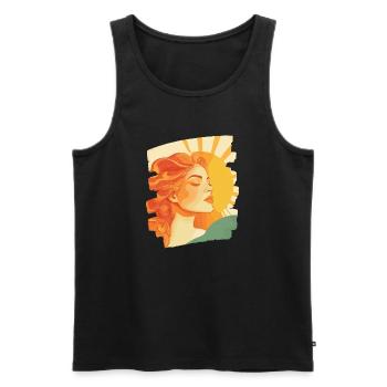 Sommer Sonne Retro - Männer Premium Bio Tank Top - Schwarz - Vorne - AI Model Male 178 light (178cm)