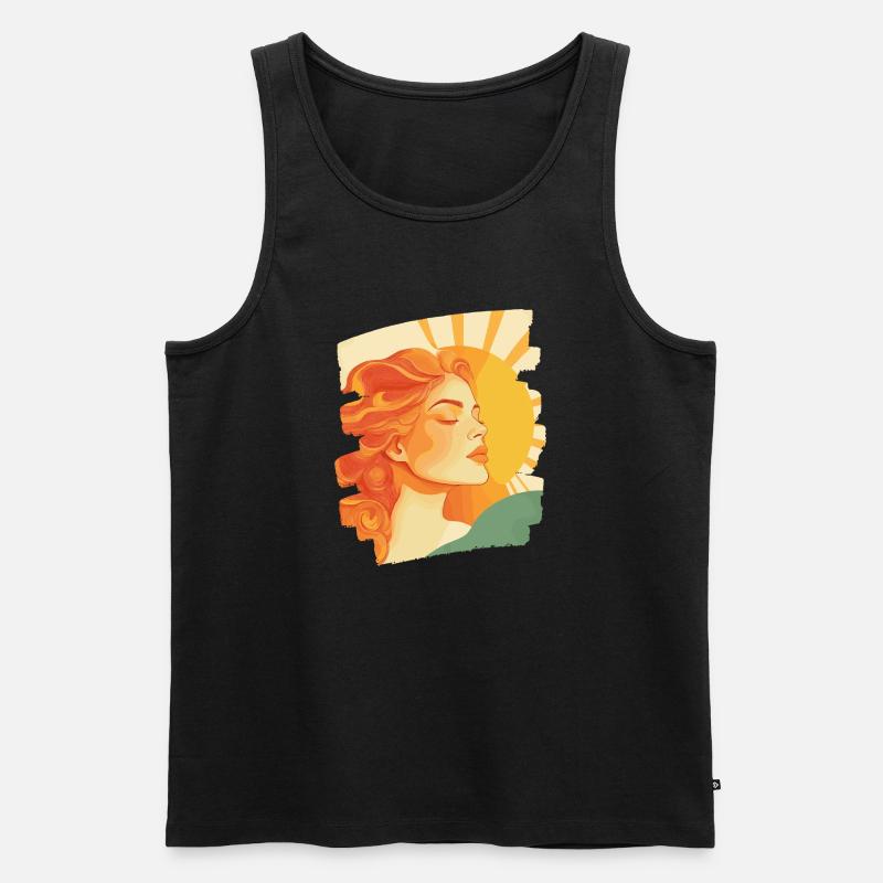 Sommer Sonne Retro - Männer Premium Bio Tank Top - Schwarz