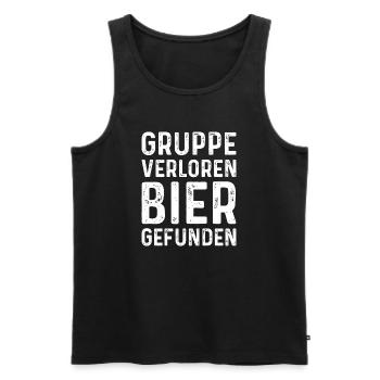 Festival Spruch Bier - Männer Premium Bio Tank Top - Schwarz - Vorne - Michal (187cm)