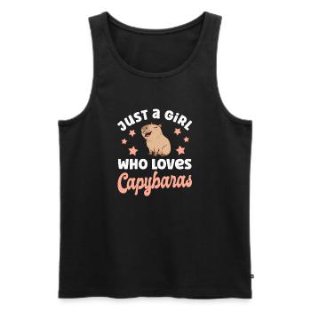 Capybara Wasserschwein - Männer Premium Bio Tank Top - Schwarz - Vorne - AI Model Male 178 light (178cm)