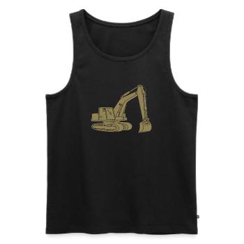 Bagger Silhouette Baugeräteführer Tiefbau - Männer Premium Bio Tank Top - Schwarz - Vorne - Michal (187cm)
