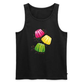 Bunte Götterspeisen–Dessert-Motiv mit Retro-Charme - Männer Premium Bio Tank Top - Schwarz - Vorne - AI Model Male 178 light (178cm)