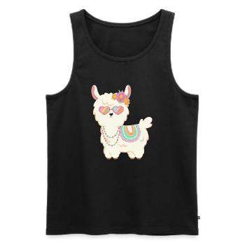 Sweet Llama Summer - Men's Premium Organic Tank Top - black - Front - AI Model Male 178 light (178cm)