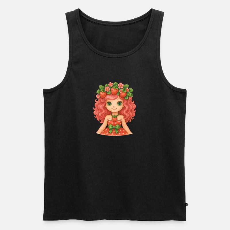 Erdbeermädchen-Power! 🍓 - Männer Premium Bio Tank Top - Schwarz