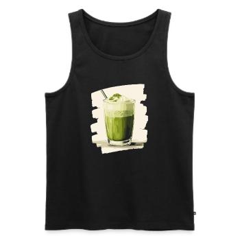 Matcha Latte Lover Green Tea - Men's Premium Organic Tank Top - black - Front - AI Model Male 178 light (178cm)