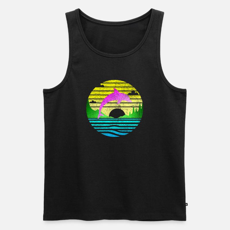 Springender Delfin 2 - Männer Premium Bio Tank Top - Schwarz