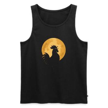 Hahn im Mond - Männer Premium Bio Tank Top - Schwarz - Vorne - AI Model Male 178 light (178cm)